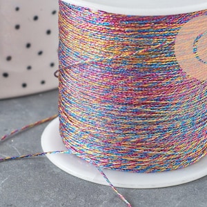 Multicolored metallic polyester thread 0.4mm, x1 spool of 50 meters (G5941)