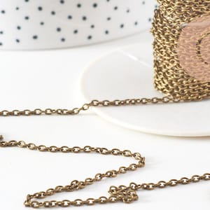 Bronze cable chain, jewelry chain, bronze chain, bronze findings, jewelry creation, wholesale chain, 1.5 mm, 5 meters-G0737