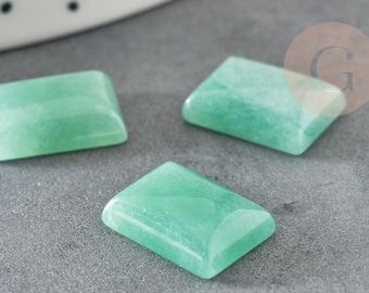 Grön aventurin cabochon, rektangulär cabochon, naturlig aventurin, natursten, 10 x 4 mm, x1 G1144