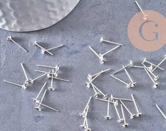 Pendientes de plata con bandeja de 4 mm, x50 (G0503)