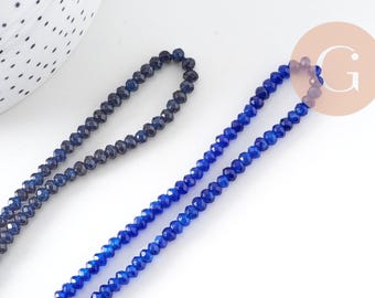 Perle abacus jade bleu nuit,perle jade,pierre naturelle,jade naturel,perle pierre,perle facette,jade,4x2mm,fil 135 perles-G1186