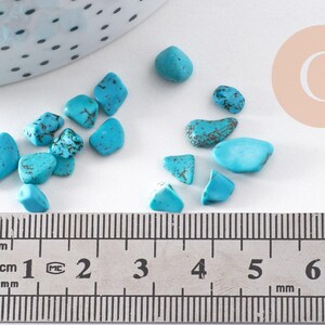 Sable chips pierre turquoise naturelle non percé, pépites (5-8mm) x20gr (G0237)