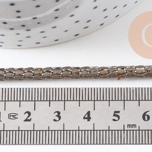 Chaine serpent écailles bronze, chaine bijou, fantaisie,grossiste chaine,5 mm, x1 metre, (G2495)