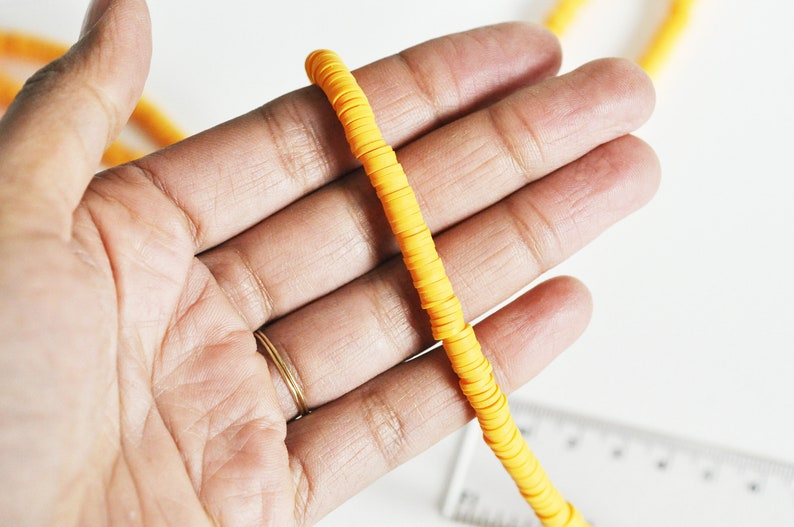 heishi pearl,disc pearl jewelry making plastic beads Orange polymer beads creative supply,6mm,the yarn of 320 beads-G712