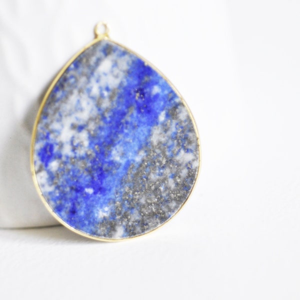 Lapis Lazuli drop pendant, jewelry pendant, stone pendant, natural stone, natural lapis lazuli, jewelry creation, 41mm, X1 G2766