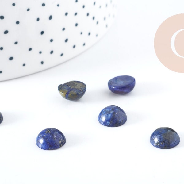 Cabochon rond lapis-lazuli naturel 10mm, création bijoux pierre naturelle,  X1 G9102