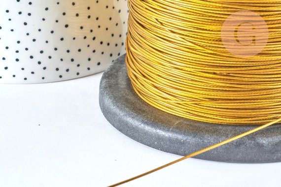 Cabled Wire Sheathed in Gold Stainless Steel 1mm, Jewelry