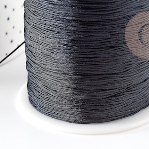 Cordón de poliéster color jade negro de 0,5 mm, cordón para bisutería x1 metro G9363