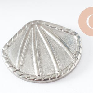 cabochon coquillage acier inoxydable platine 18.5mm, x1 (G10193)