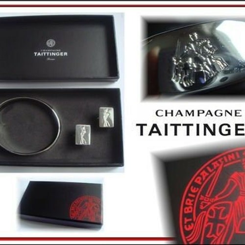 Taittinger Champagne Cufflinks and buy Bangle Brand New in Giftbox