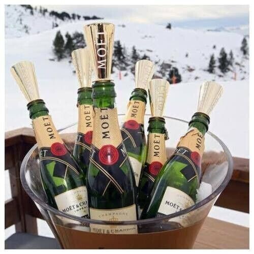 6 X Moet Chandon Champagne BOTTLE SIPPERS Golden Acrylic