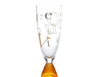 2 x Veuve Clicquot Champagne ALPHABET  ABC Flute x 2  New Unused Rare