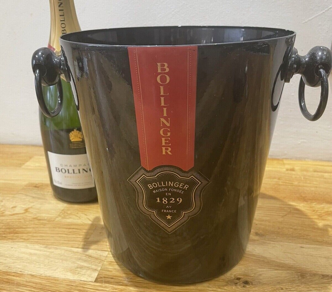 BOLLINGER Champagne Ice Bucket Black and Red Vintage 1980s VGC Etsy