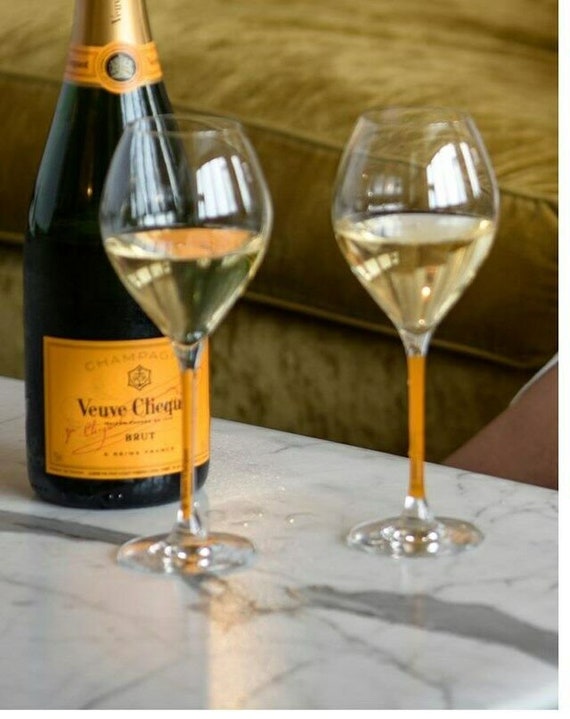Veuve Clicquot Champagne ORANGE STEM GLASSES Flute X 2 New Unused Rare Etsy UK