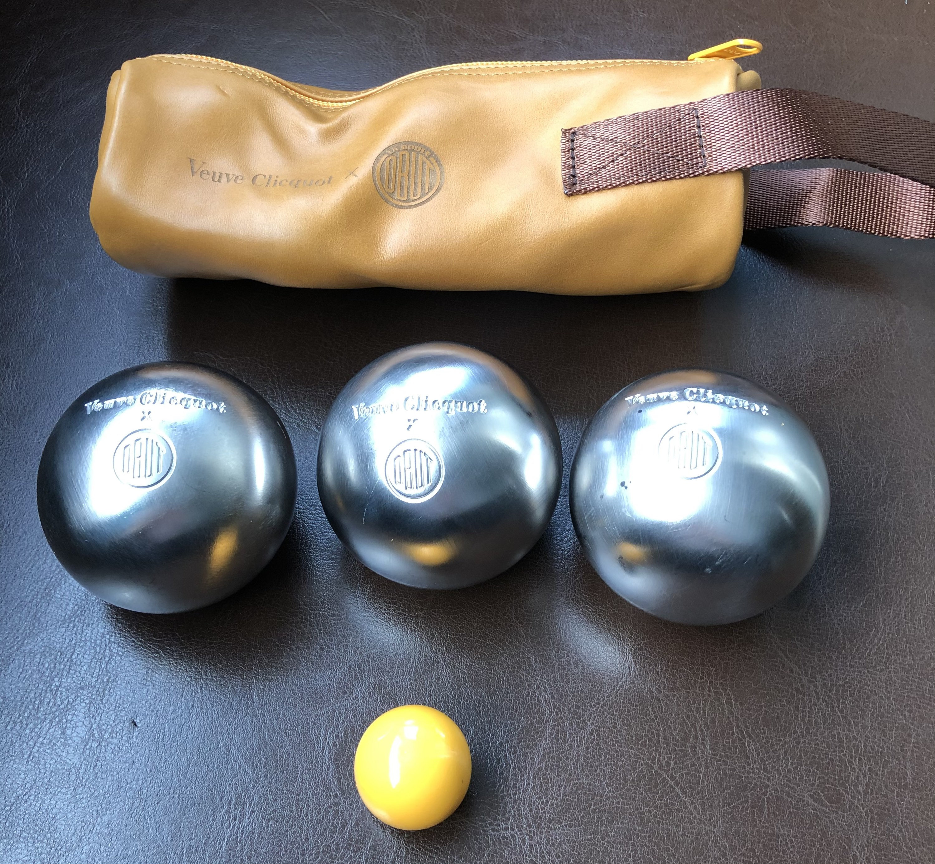 Ancien Coffret de 5 Boules de Pétanque Obut en Acier - Vintage French Finds