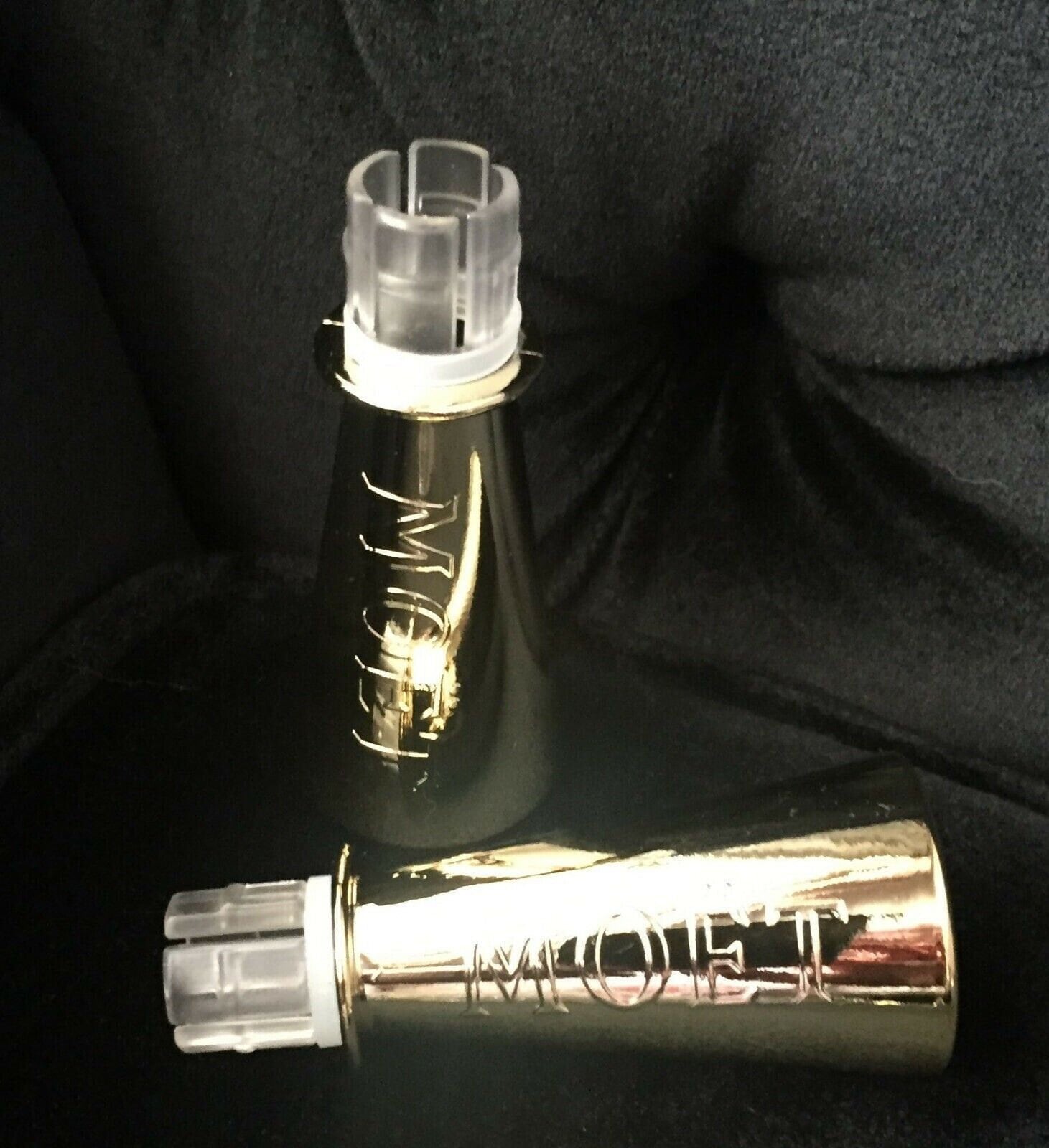 6 X Moet Chandon Champagne BOTTLE SIPPERS Golden Acrylic