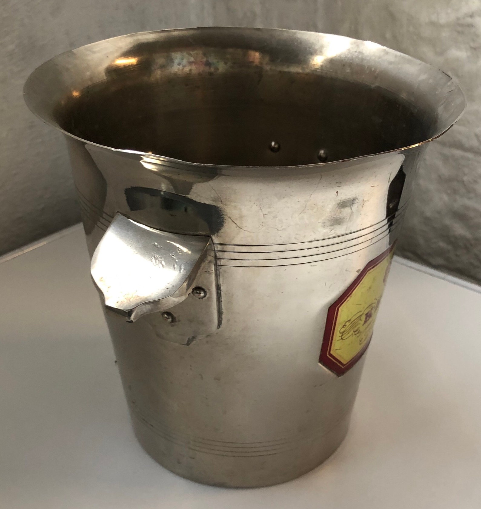 KRUG Champagne Vintage Steel Golden Label Bucket Cooler 1970s Etsy