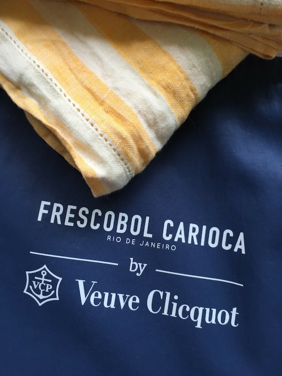 Veuve Clicquot Champagne Linen Beach Towel Throw MADE BY Frescobol Carioca BNIB Dust Bag Etsy