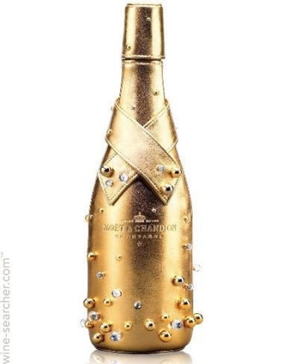 letterlijk zwaar Diplomatieke kwesties MOET CHANDON Champagne Midnight Gold Lambskin Bottle Cover - Etsy