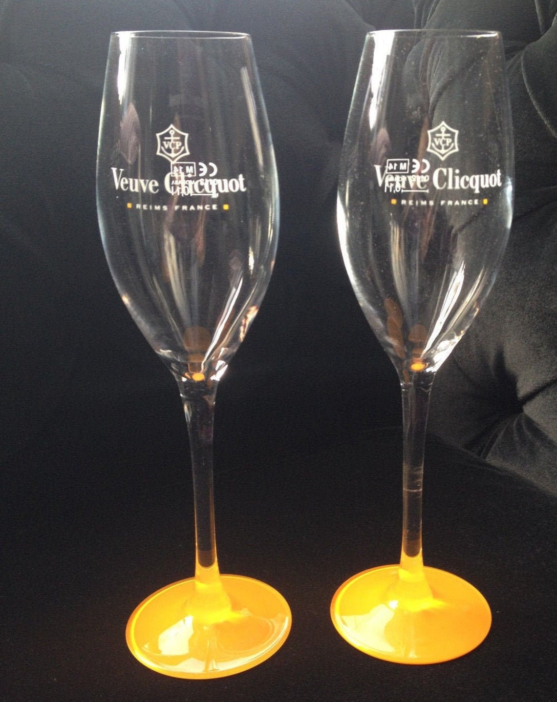 Veuve Clicquot Champagne VCP YELLOW BASE Glasses Flutes X 2 Etsy