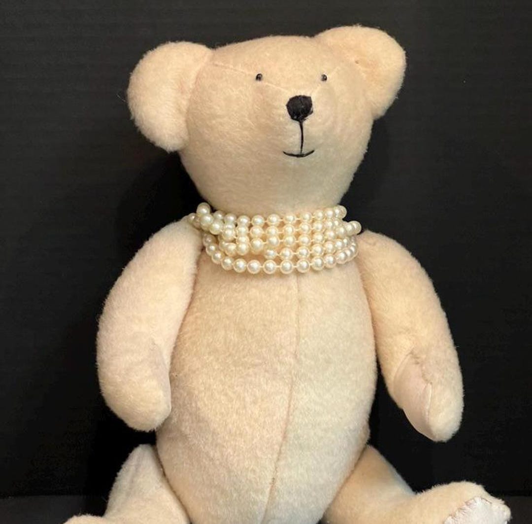 Darling White Hand Created Vintage Teddy Bear With Pearls - Etsy