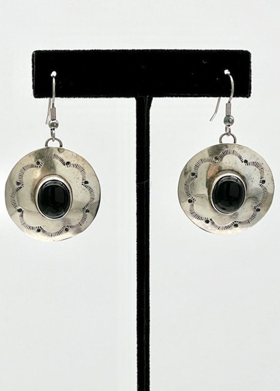 Vintage Southwest Style Sterling Silver Earrings … - image 1