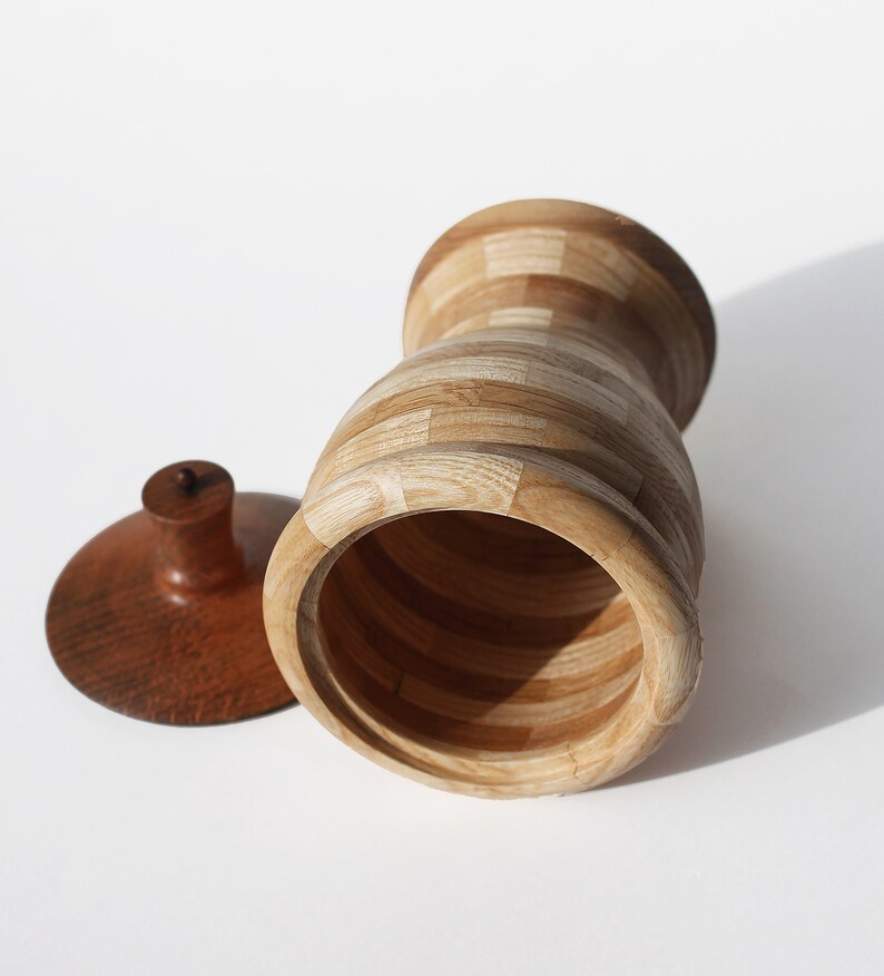 Round Wooden box with lid Wood sugar bowl Wood casket Etsy