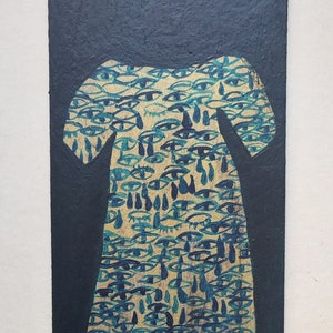 Pintura original sobre cartón acrílico Byblis Vestido mito
