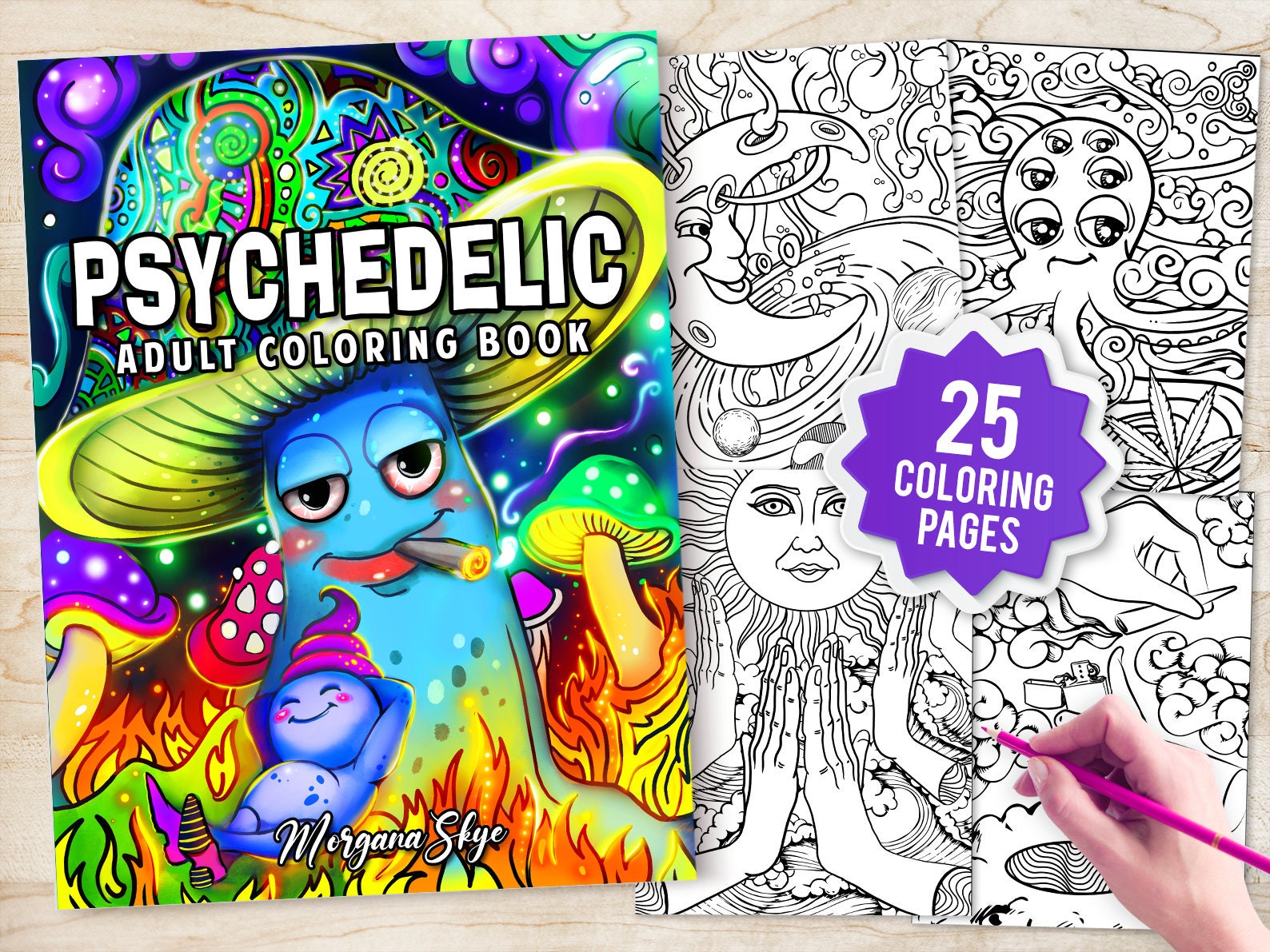 Psychedelic Adult Coloring Book - Etsy