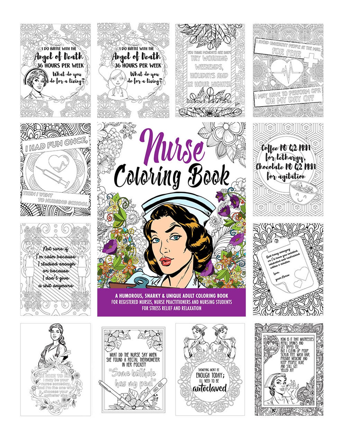 Nurse Coloring Book coloring Books, Coloring Pages, Adult Coloring Books, Adult Coloring Pages ...