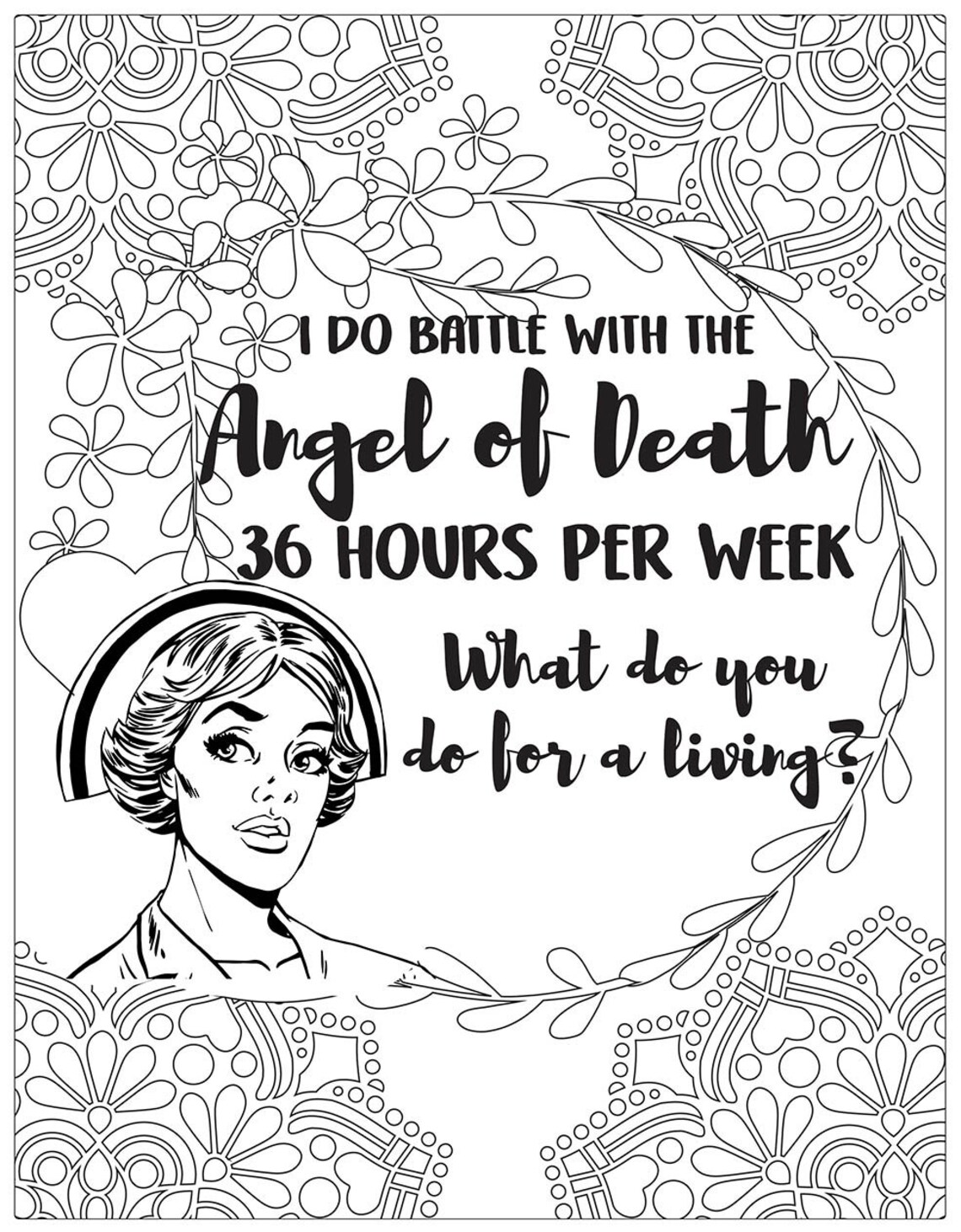 Nurse Coloring Book coloring Books, Coloring Pages, Adult Coloring