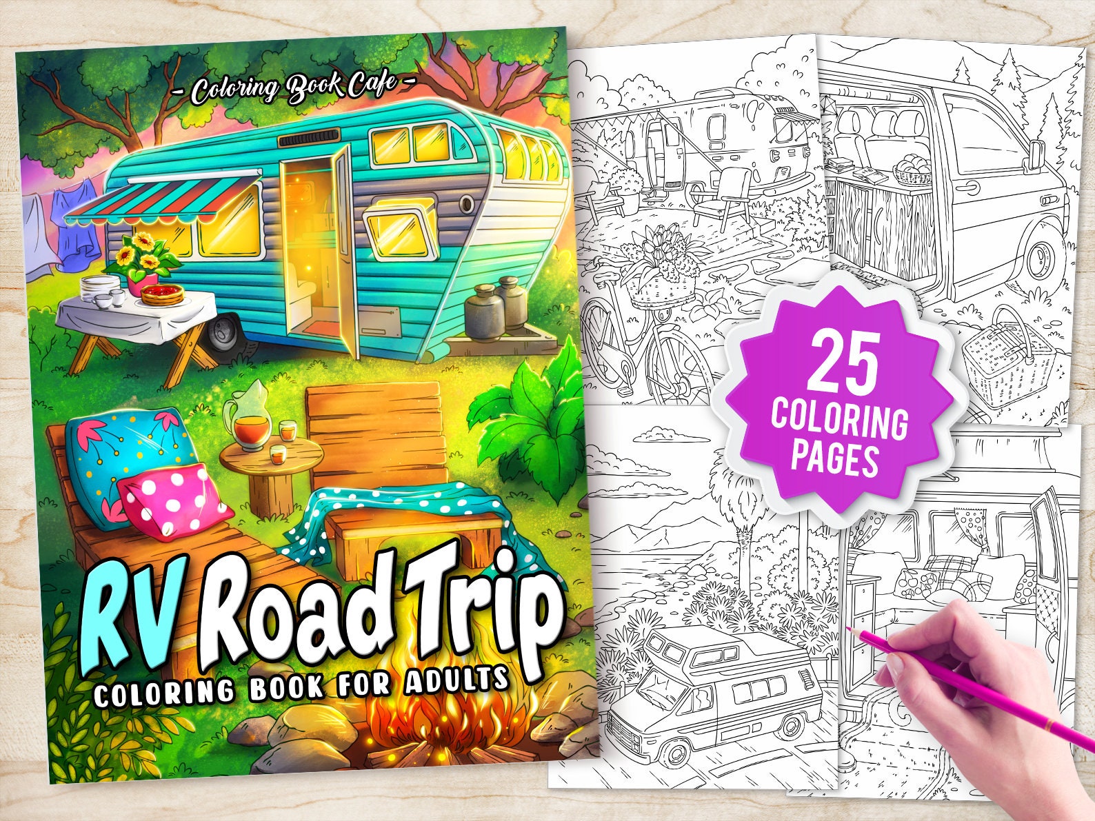 Travel Coloring Book for Kids. Travel Coloring Pages. 