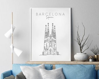 Barcelona Wall Art Print Poster | Barcelona | New Home Gift |