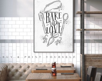 Poster Bake With Love | New Home Gift |