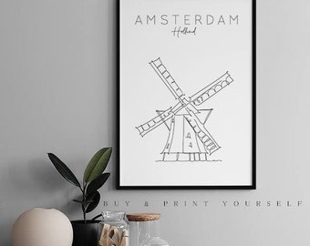 Amsterdam Wall Art Print Poster | Amsterdam | New Home Gift |