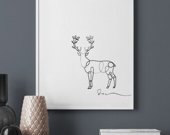 Deer Wall Art Print Poster | New Home Gift |