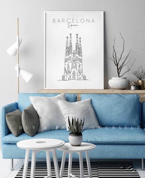 Barcelona Wall Art Print Poster Barcelona New Home Gift | Etsy