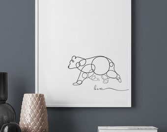 Bear Wall Art Print Poster | New Home Gift |