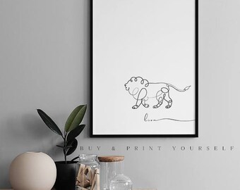 Lion Wall Art Print Poster | New Home Gift |