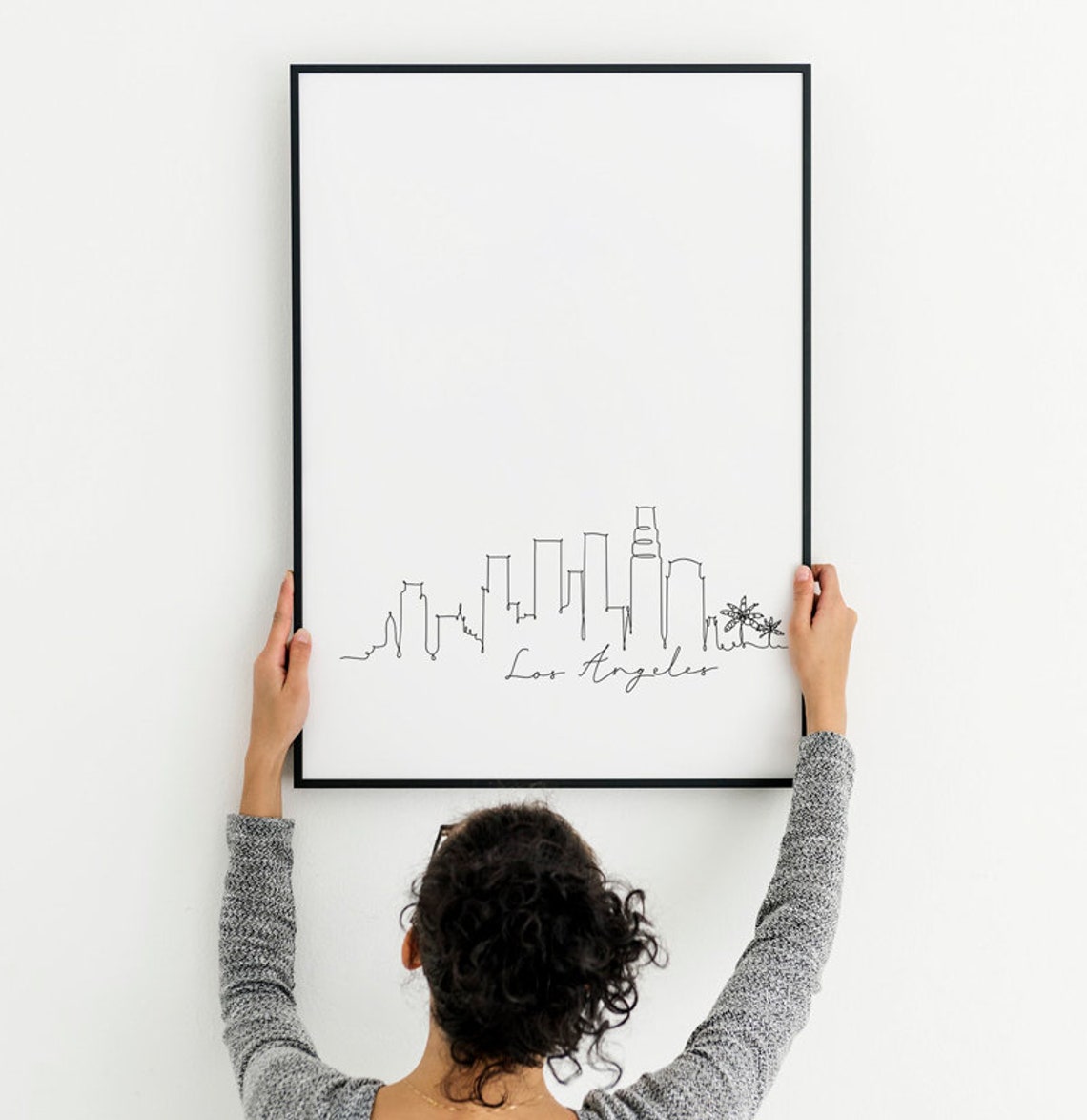 Los Angeles Skyline Wall Art Print Poster Los Angeles Cityscape New