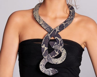 Handmade Jewelry, Snake Necklace, Egyptian Jewelry, Extravagant Necklace, Avant Garde Jewelry, Cocktail Party Necklace, Animal Necklace