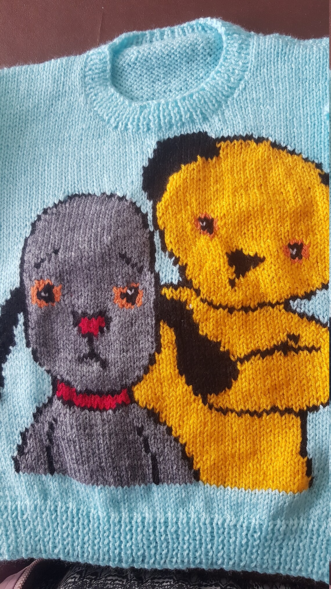 Hand Knitted Child's Jumper Sooty and Sweep Motif on the Etsy UK