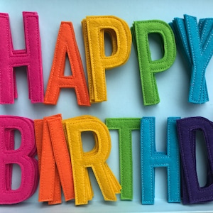 Happy birthday garland, felt birthday garland, birthday bunting, party bunting, birthday banner