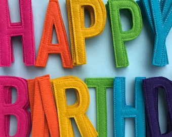 Happy birthday garland, felt birthday garland, birthday bunting, party bunting, birthday banner