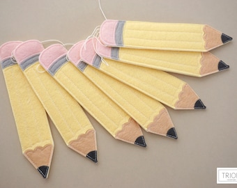 Pencil bunting, crayon bunting, playroom garland, teacher bunting, school bunting, educational garland, classroom garland
