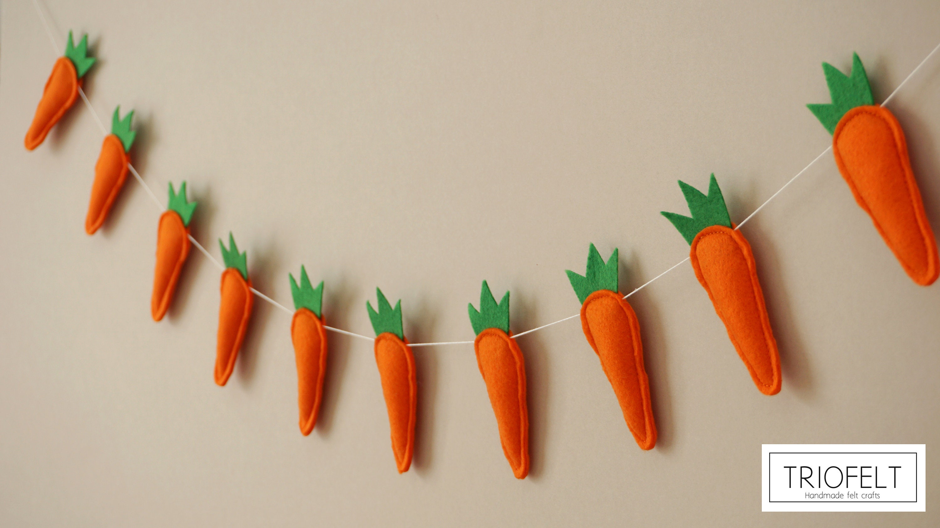 Felt Carrot Garland Felt Easter Garland Felt Carrot Bunting Etsy