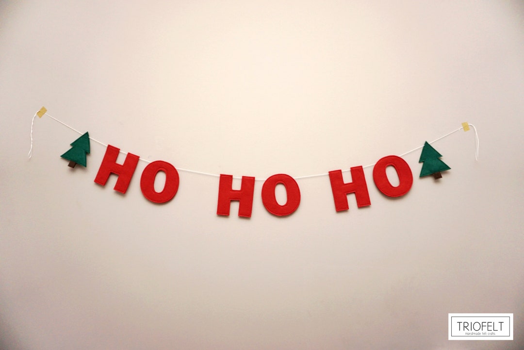 Christmas Garland, Ho-ho-ho Garland, Christmas Bunting, Christmas Felt