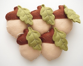 Felt acorn garland, felt acorn bunting, fall garland, autumn garland, nursery garland, felt acorn bunting