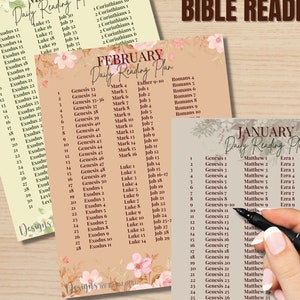 Printable Bible Reading Plan, One Year Bible Reading Plan, Bible in a Year, Bible Reading Printable, Bible Reading Plan Printable