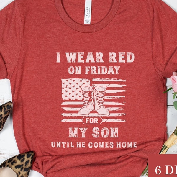 I Wear Red on Friday Military Support SVG, Support Our Troops SVG, I Wear Red Shirt Design, Deployed Son PNG, Deployed Daughter png